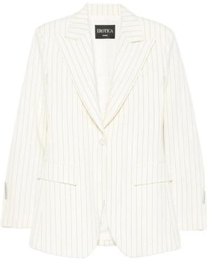Dondup Pinstripe-Pattern Peaked-Lapel Blazer - White