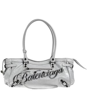 Balenciaga Le City logo-detail tote bag - Mettallic