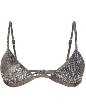 The Attico Studded Triangle Bra - Grey