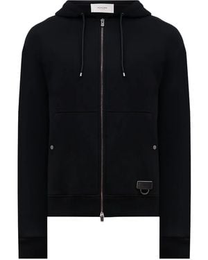 Agnona Hooded Zip Sweater - Black