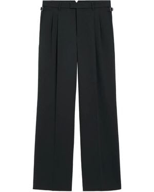 Ami Paris Pleated Wide-Leg Pants - Black