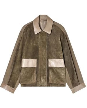 Giorgio Armani Suede Bomber Jacket - Brown