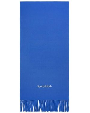 Sporty & Rich Bufanda Con Logo Serif - Azul