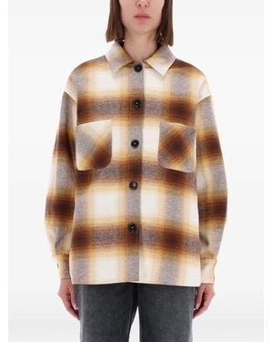 AMISH Karierte Hemdjacke mit Tasche - Natur