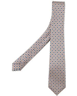 Kiton Geometric-Pattern Tie - White