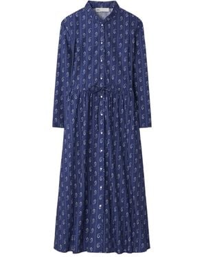Tory Burch Printed Cotton Shirtdress - Blue