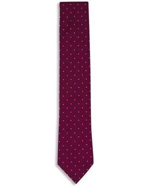 ZEGNA Geometric-Pattern Silk Tie - Purple