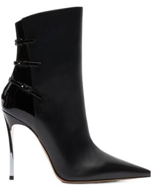 Casadei Superblade Leather Ankle Boots - Black