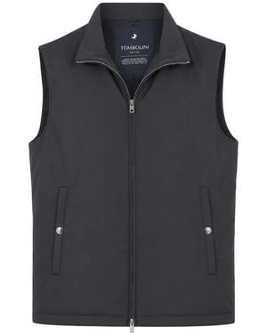 Tombolini Logo-Plaque Zip-Up Gilet - Blue