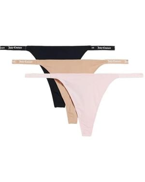 Juicy Couture Logo-Tape Thong Set (Set Of Three) - White