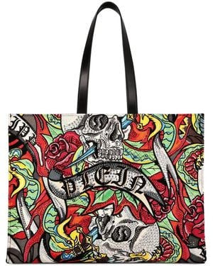 Philipp Plein プリント トートバッグ - レッド