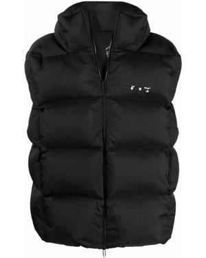 Off-White c/o Virgil Abloh Down-feather Logo-print Gilet - Black