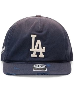 Represent Logo-Embroidered Distressed Baseball Cap - Blue