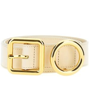 Jacquemus Geometric-Buckle Leather Belt - Metallic