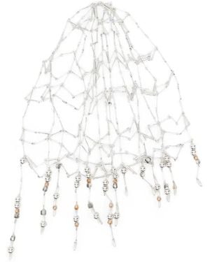 Rabanne Beaded Chain Cap - Weiß
