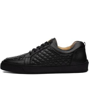 Leandro Lopes Ezio Quilted Leather Trainers - Black