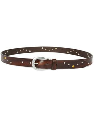 Paul Smith Stud-Embellished Leather Belt - White