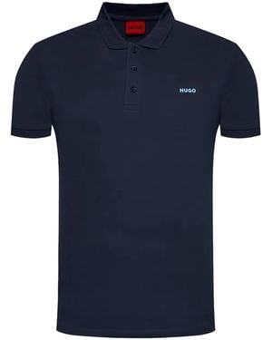 HUGO Logo-Detail Polo Shirt - Blue