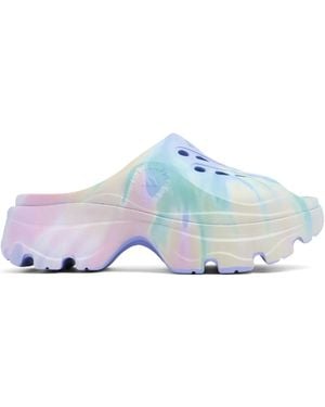 adidas By Stella McCartney Swirl-Print Peep-Toe Clogs - White