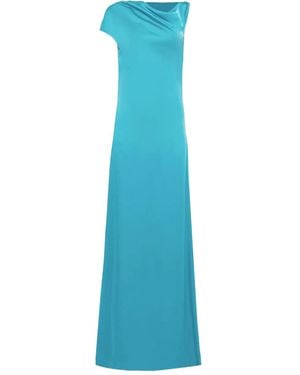 Del Core Off-Shoulder Draped Dress - Blue