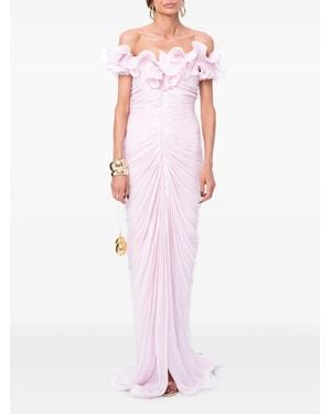 Ana Radu Ruffled Ruched Dress - Pink