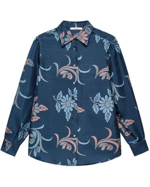 Maliparmi Floral-Print Long-Sleeve Shirt - Blue