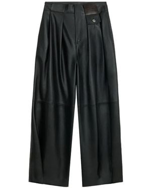 Loewe Leren Plooibroek - Zwart