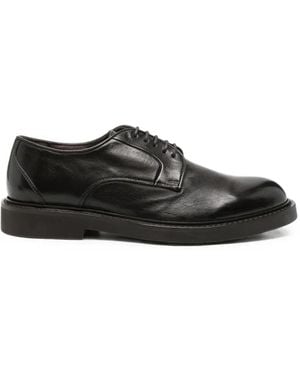 STURLINI FIRENZE Lace-Up Leather Derby Shoes - Black