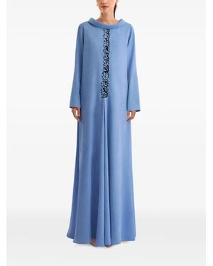 Gemy Maalouf Embroidered Maxi Dress - Blue