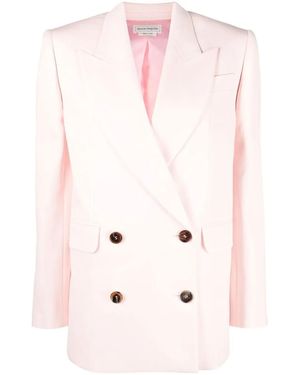 McQueen Double-Breasted Boxy Blazer - Pink