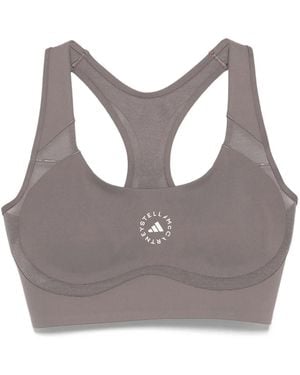 adidas By Stella McCartney Logo-print racer-back bra - Grau