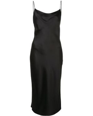 Fleur du Mal Cowl Neck Slip Dress - Black