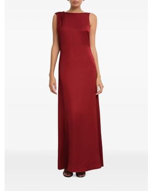 MARCELLA Laurel Asymmetrical-Strap Maxi Dress - Red