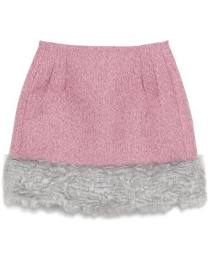 MSGM Faux-Fur Skirt - Pink