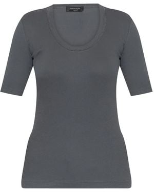 Fabiana Filippi Short-Sleeve Embellished Top - Grey
