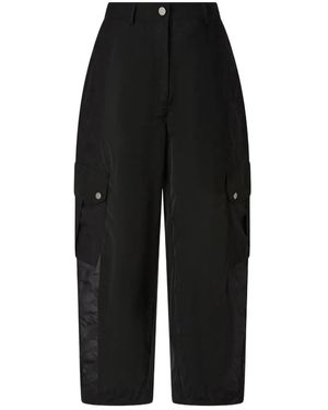 Pinko Workwear Pants With Sheer Inserts - Black
