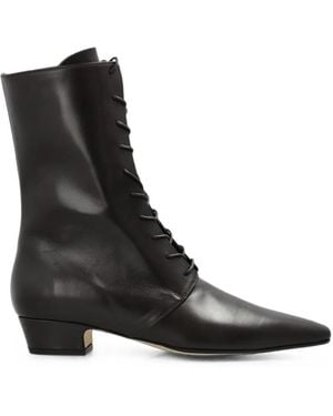 Aeyde Elva Lace-Up Ankle Boots - Black