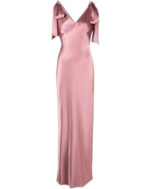 V:PM ATELIER Abito Da Sera Con Scollo A V - Rosa