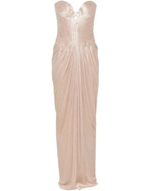 Maria Lucia Hohan Alessandra Strapless Maxi Gown - White