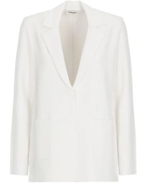 Kangra Single-Breasted Notched-Lapel Blazer - White