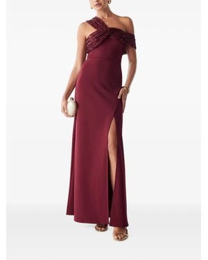 BWLDR Trisha One-Shoulder Maxi Dress - Red