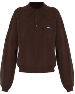 ROTATE BIRGER CHRISTENSEN Logo-Patch Polo Top - Brown