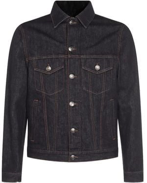 Brunello Cucinelli Button-Fastening Denim Jacket - Blue