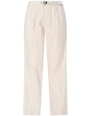 White Sand Pantalones Con Cinturón - Blanco