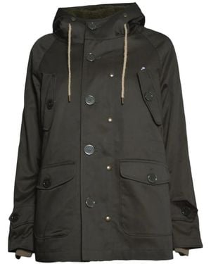 Equipe 70 Parka À Capuche Et À Manches Raglan - Black