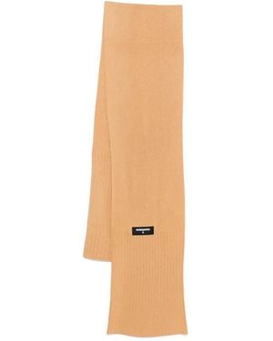 Patrizia Pepe Ribbed-Knit Scarf - Natural