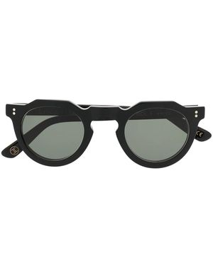 Lesca Pica Round-Frame Sunglasses - Black