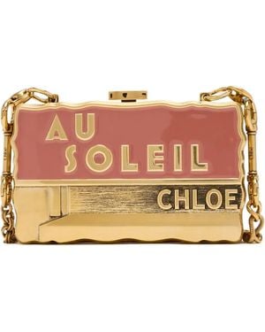 Chloé Soleil Minaudière With Chain - Natural