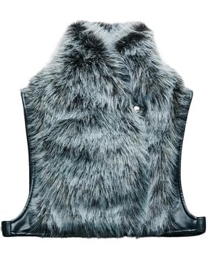 Patrizia Pepe Soft Faux-Fur Gilet - Blue