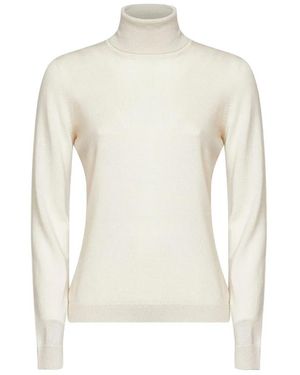 Blanca Vita Turtleneck Fine-Knit Jumper - White